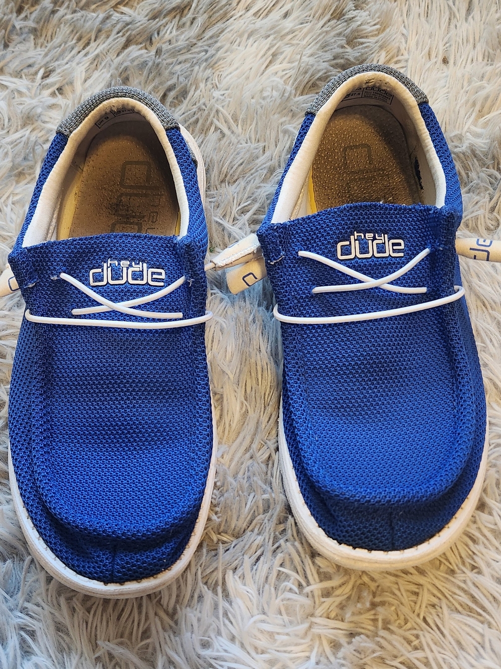 Hey Dude Royal Blue Knit Slip-On Loafers